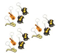 SOIMISS 12pcs Musical Instrument Key Chains Creative Retro Keychain Pendants for Bag and Key Decoration Includes Violin Piano and Saxophone Designs for Music Lovers