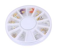 SOIMISS 12Pcs Nail Art Rhinestone Decals with Storage Box Sparkling Crystal Studs for DIY Nails and Crafts Easy to Use for Women for Parties and Everyday Decoration