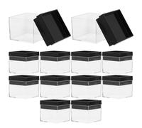 SOIMISS 12pcs Plastic Specimen Box Square Mineral Specimen Display Case with Sturdy Structure Convenient Storage for Crafts and Minerals