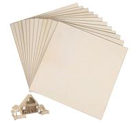SOIMISS 12PCS Plywood Sheets, 300 × 300 × 2 mm Unfinished Basswood Sheets Board, 12 Inch Plywood Board for Woodcraft & Cutting, Engraving, Home Decor, DIY Architectural Models, Staining