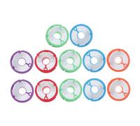 SOIMISS 12pcs Silicone Fishing Line Bobbin Spools Lightweight Round Shape Fishing String Winders for Adults and Shock-resistant and Portable Grip Wheels Random Color