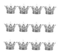 SOIMISS 12pcs Silver Plated Crown Candy Boxes with Dome Refillable Candy Holders for Bridal Shower Favor Boxes Wedding Party Treat Containers Shower and Birthday Supplies