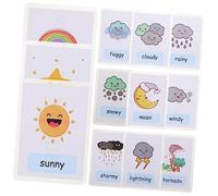 SOIMISS 12pcs Weather Word Cards for Toddlers Multi-function Sight Words Learning Cards Portable Kindergarten Teaching Toys
