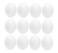 SOIMISS 12pcs White Fake Eggs with Realistic Texture Lightweight Plastic Bird Cage Accessory for Pigeons and Parrots, for Hatching Simulation and Craft Decoration