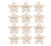 SOIMISS 12pcs Wooden Commemorative Plaque Star Shaped Newborn Photography Props Monthly Progress Cards Keepsake Photo Cards for Shower