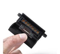 SOIMISS 12v 7 Pin Flat Trailer Connector Socket Adapter Plug in Black Brass Material, Provides Connections for Side Lights and Indicators, Suitable for Boats and Caravans,
