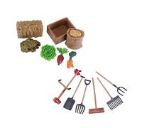 SOIMISS 13Pcs Miniature Farm Tools Model Set for Sand Table Decor Creative Simulation Micro Landscape Props PVC Accessories for Fairy Gardens and Play