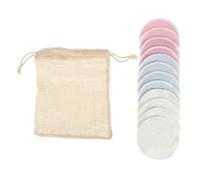 SOIMISS 13pcs Reusable Bamboo Fiber Makeup Remover Pads with Bag Soft Gentle Facial Cleansing for Daily Makeup Removal Includes and Pads