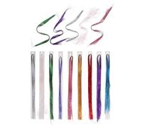 SOIMISS 14 Pcs Colorful Hair Tinsel Extensions Sparkle Glitter Strands for Hair Braiding Salon Use Mixed Rainbow Colors Random Color