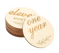 SOIMISS 14Pcs Milestone Cards Double Sided Wooden Monthly Sign for Newborn Photography Name Announcement Signs for Girl and Boy for Showers and Capturing Memories