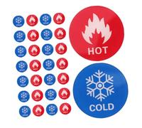 SOIMISS 15 Pairs Hot Cold Water Labels: Bathroom Self-adhesive Indicator Acrylic Labels With Clear Distinction- Suitable For Hotels Public