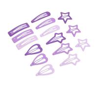 SOIMISS 15pcs Hair Barrettes Metal Snap Hair Clips with Five-pointed Star Heart Teardrop Rectangle Shapes Stylish Accessories for Birthday Party Daily Wear