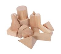 SOIMISS 15Pcs Natural Beechwood Shapes for Early Math Learning Sorting and Stacking Safe Educational for Preschoolers