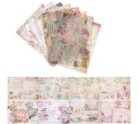 SOIMISS 16pcs Large Vintage English Background Papers for Scrapbooking, Decorative Journal Craft Material, Retro Patterned DIY Scrapbook Paper for Arts and Crafts