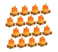 SOIMISS 16pcs Miniature Resin Bonfire Models for Dollhouse DIY Craft Projects Realistic Flame Effect Campfire Ornaments Fade-resistant Tiny Fire Decorations for Micro Landscape Garden