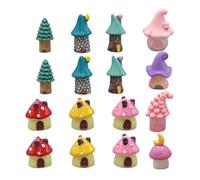SOIMISS 16Pcs Miniature Resin Mushroom Garden Ornaments Fairy House Kit Durable DIY Dollhouse Decoration for Creative Micro Landscape Terrarium Accessories