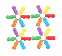 SOIMISS 180pcs Wooden Chinese Checkers Pawns Creative Human-shaped Board Game Pieces for Strategy Games Natural Wood with Vivid Colors Safe Smooth Edges for Family Play