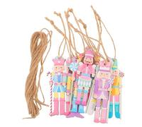 SOIMISS 18pcs Wooden Mini Nutcracker Hanging Ornaments Christmas Tree Decorations Traditional Vintage Pendants for Holiday Party Home Festive Display