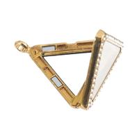 SOIMISS 1Pc Openable Alloy Triangle Photo Pendant with Rhinestone Detail for DIY Jewelry Making for Birthdays and Special Occasions No Chain Included