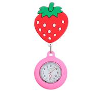 SOIMISS 1pc Stretchable Nurse Pocket Watch Luminous Cartoon Strawberry Design Silicone Fob Watch for Girls and Nurses Cute and Professional Style for Healthcare Workers