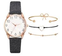 SOIMISS 1set Fashion Women Wrist Watch and Bracelet Set Elegant Pu Strap Face Stylish for Parties and Daily Wear