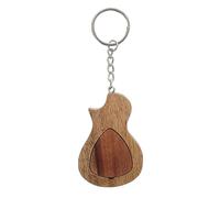 SOIMISS 1Set Guitar Pick Keychain Creative Wooden Plectrum Keychain with Storage Holder Durable Design for Musicians Includes Guitar Pick Holder