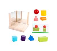 SOIMISS 1Set Mirror Blocks Geometric Spatial Structure Logical Training for Montessori Stacking Blocks for Imagination Creativity Smooth Surface for Hands Engaging