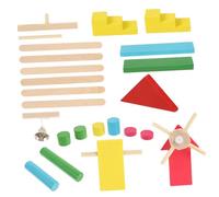 SOIMISS 1Set Wooden Domino Safe Building Blocks Early Education Plaything Fun for Hands Learning and Intellectual Development