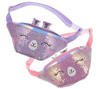 SOIMISS 2 Pack Sequin Fanny Packs, Adjustable Waist Bags with Glitter Design, Purple and Pink Chest Bags for Travel and Outdoor Activities