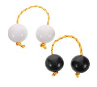 SOIMISS 2 Pairs African Percussion Balls Shaking Rhythm Instrument Sand Shaker Music for Beginners and Musicians One-handed Finger Shakers in Black and White