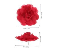 SOIMISS 2 Pairs Handmade Floral Earrings for Women Bold Fabric Flower Petal Drop Dangle Statement Ear Piercings Bohemian Large Blossom Ear Ornaments