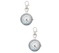 SOIMISS 2 Pcs Diamond Fob Watch Portable Quartz Watch Buckle Key Ring Nurse Doctor Present