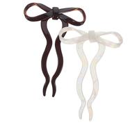 SOIMISS 2 Pcs French Hair Pins U Shaped Bow Hair Accessories Lightweight Acetate Resistant to Deformation Fashionable Design for Ponytails and Different Occasions