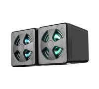 SOIMISS 2 PCS Mini Gaming Speakers USB Powered with Rgb LED Lighting Compact Desktop External Loudspeakers for Computer Laptop Hifi Surround Sound Easy Volume Control Black