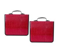SOIMISS 2 Pcs Red PU CD Storage Zipper Bag for Handle