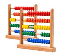 SOIMISS 2 Pcs Wooden Abacus for Learning Counting and Arithmetic Beech Wood Five-column Frame Educational Portable Math Tool for Early Childhood Calculation Skills