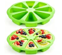 SOIMISS 2 Piece Silicone Cake Mold Round Baking Pan Dessert Tool Green