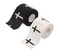 SOIMISS 2 Rolls Athletic Tape for Ankles and Knees with Jesus Cross Pattern, 5cm Cotton Cloth Wrap Tape Offering Easy Application and Secure Fit for Baseball and Football Injury Support