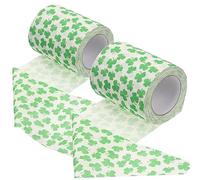 SOIMISS 2 Rolls Clover Printed Toilet Paper Thick Absorbent Bathroom Tissue for Use Soft Pulp Material No Crumbs Safe and Practical Toilet Tissue