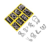 SOIMISS 2 Sets Brain Teaser Puzzle Metal Interlock Intelligence Buckle for Adults and Educational Smart Games for Creative Thinking and Stress