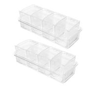 SOIMISS 2 Sets Clear Spice Jar Set with Dedicated Spoons of Cell Condiment Storage Pots for Salt Sugar and Spices Airtight Design for Freshness and Kitchen Organization