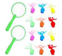 SOIMISS 2 Sets Fishing Bath Play Water Sprinkling Shower Soft Rubber Goldfish Models with Nets Educational Creativity Development Kit Random Color