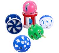 SOIMISS 2 Sets of Parrot Educational with Bells, Plastic Parrot Nibble and Chew Balls for Home Bird Cage, 3pcs Random Color Training Playthings for Pet Birds