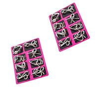 SOIMISS 2 Sets Wire Iq Puzzle Stainless Steel Brain Teaser Link Unlock Trick for Portable Educational for Concentration and Logic Development