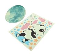 SOIMISS 2 Sheets Glow Dark Panda Wall Stickers Removable Adhesive Window Decals for Bedroom and Living Animal Wall Decorations with Moon Cloud and Star Designs Easy to Apply and Peel