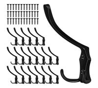 SOIMISS 20 Pcs Metal Coat Hooks Wall Mounted Clothes Hooks Black 112mm Triple Prong Hangers for Bathroom Bedroom Towel Hanging