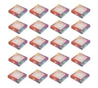 SOIMISS 20 Sets Square Colored Paper Eyelash Packaging Boxes with Trays Rainbow Illusion Lash Storage for False Lashes Cosmetic Organizer for Makeup Artists and Personal Use