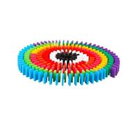 SOIMISS 200 Pcs Rainbow Wooden Domino Blocks Educational Building for Balance Games Early Learning Creative Stem Gift