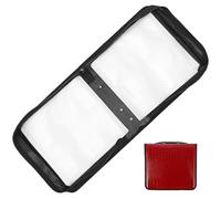 SOIMISS 200 Pieces Capacity CD Organizer Pu Zipper Case for DVDs and Cds Red Faux Leather Large Storage Bag for Travel and Home Use