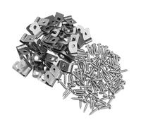 SOIMISS 200 Sets Stainless Steel Agricultural Fence Wire Clamps with Screws Weather Resistant Wire Fencing Clips for Wood and Metal Livestock Fences Easy Installation Outdoor Use